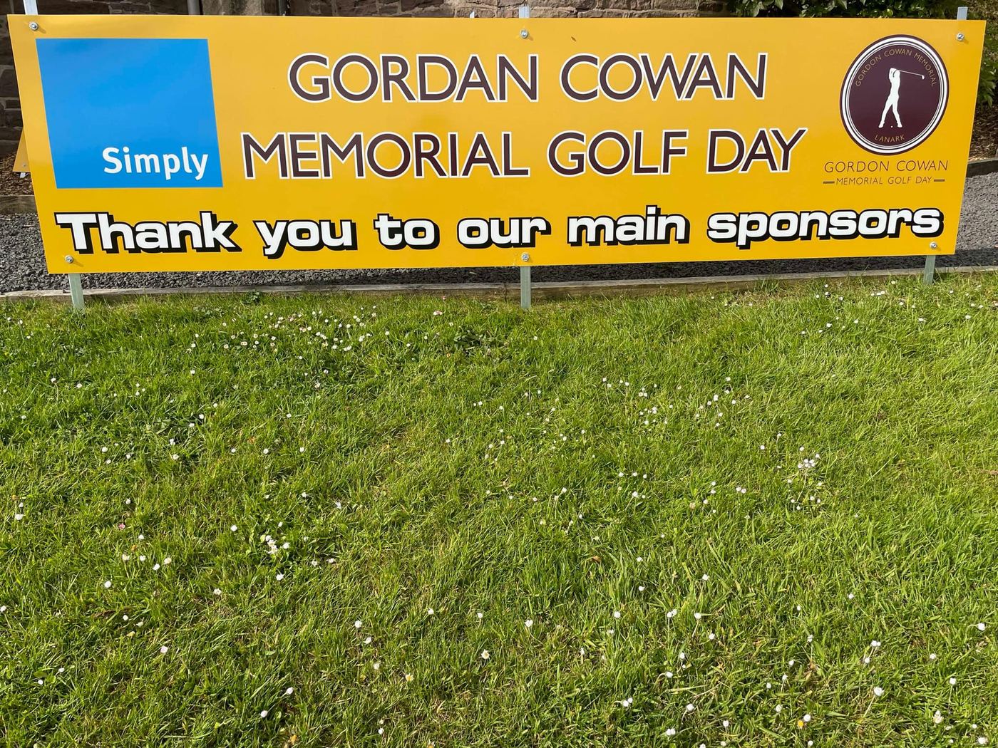 The Gordon Cowan Memorial Golf Day sponsors banner